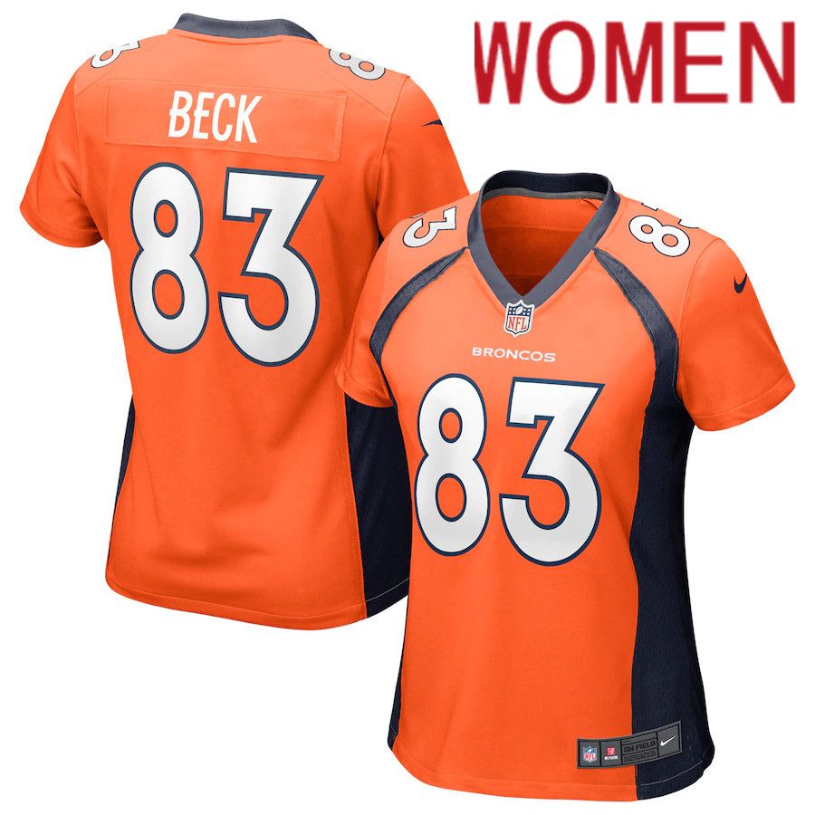 Women Denver Broncos 83 Andrew Beck Nike Orange Game NFL Jersey